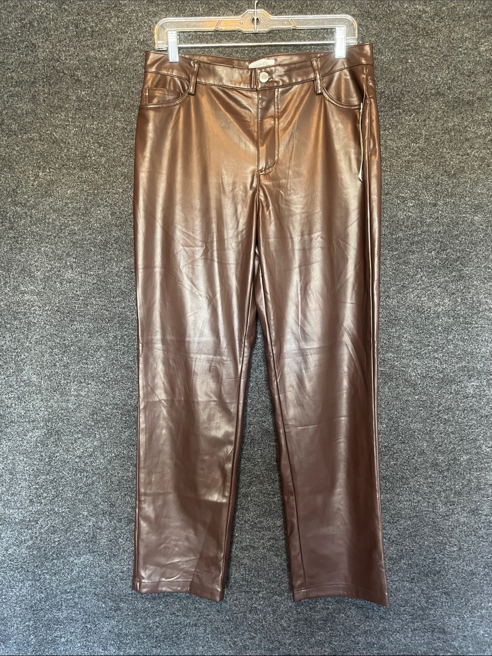 Calvin Klein Faux Leather Straight Leg Jeans